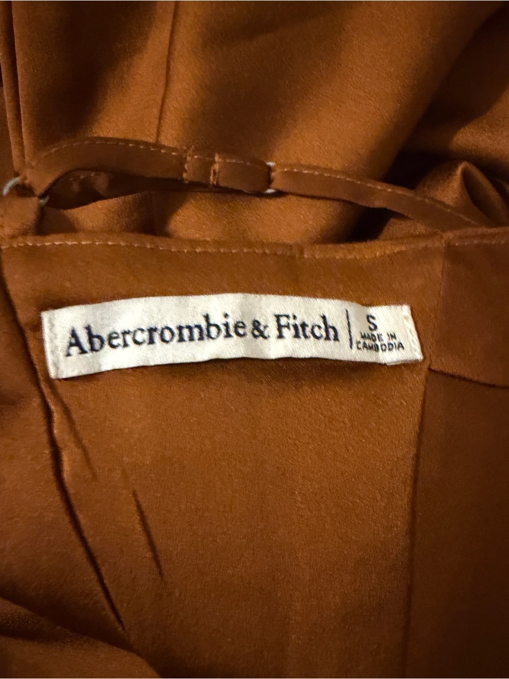 Abercrombie & Fitch Copper-Brown Slip Midi Dress - Picture 2 of 3